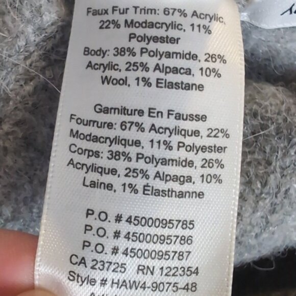 ?Auxiliary Alpaca Wool Toque Pom Pom Beanie Hat Grey Faux Fur Aritzia One Size main image 4